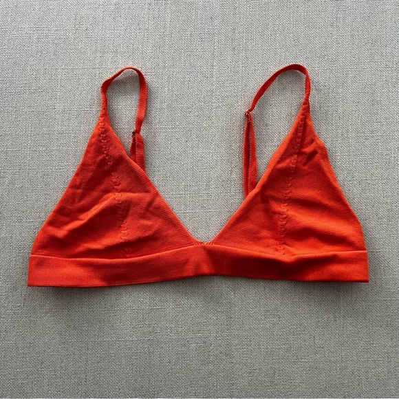 ZARA Orange Knit Triangle Bralette - Picture 5 of 8